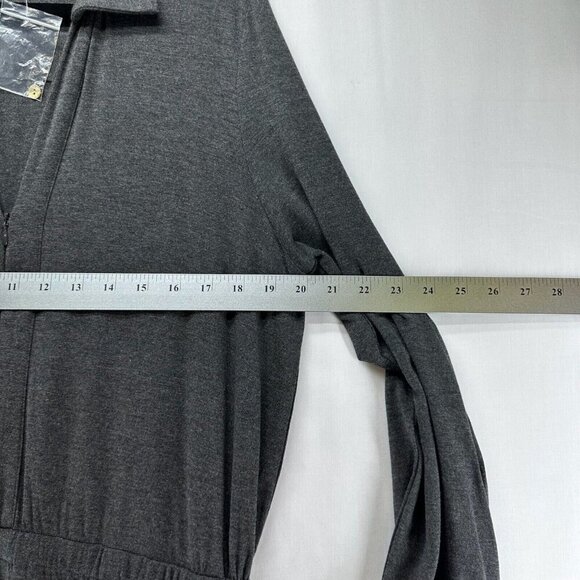 Soft Surroundings Jumpsuit Size L Tamara Cozy Jersey Zip Front Long Sleeve Gray - Picture 8 of 11